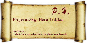 Pajenszky Henrietta névjegykártya